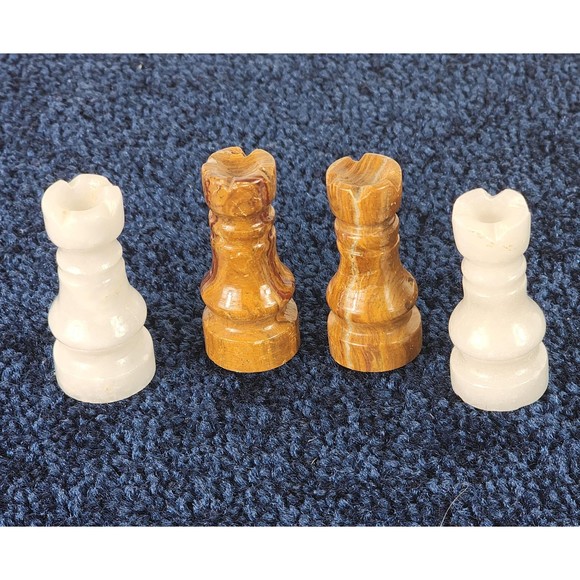Chess Set pieces 4 Bishops Brown and White Handmade Premium Quality Chess Lovers - Picture 1 of 6